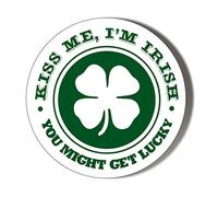 Gift Insanity KISS ME I'M IRISH SHAMROCK 45mm Novelty Badge