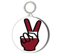 Gift Insanity LATVIA FLAG VICTORY HAND - 45mm Short Chain Mirror Keyring