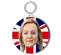 Gift Insanity Liz Truss On Union Jack 45mm Short Chain Mirror Keyring
