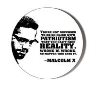 Gift Insanity MALCOLM X PATRIOTISM QUOTE 77mm novelty badge
