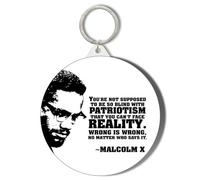 Gift Insanity MALCOLM X PATRIOTISM QUOTE SHORT CHAIN KEYRING BOTTLE OPENER