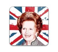 Gift Insanity Margaret Thatcher On Union Jack 55mm x 55mm Square Fridge Magnet