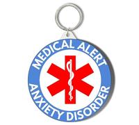 Gift Insanity MEDICAL ALERT - BLUE BACKGROUND - ANXIETY DISORDER - 45mm Short Chain Mirror Keyring