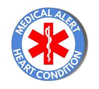 Gift Insanity MEDICAL ALERT - HEART CONDITION - BLUE BACKGROUND - 38mm Small Badge