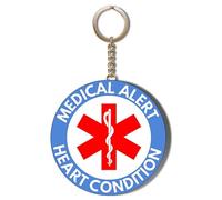 Gift Insanity MEDICAL ALERT - HEART CONDITION - BLUE BACKGROUND - 55mm Keyring Bottle Opener