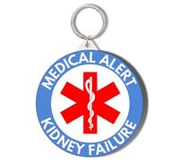 Gift Insanity MEDICAL ALERT - KIDNEY FAILURE - BLUE BACKGROUND - 58mm Keyring