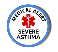 Gift Insanity MEDICAL ALERT SEVERE ASTHMA WHITE 58mm Novelty Badge
