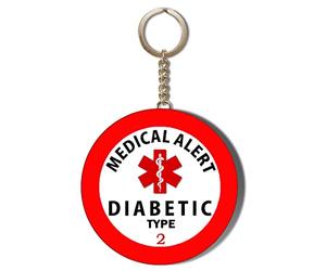 Gift Insanity MEDICAL ALERT TYPE 2 DIABETIC RED 58mm Long Chain KEYRING BOTTLE OPENER