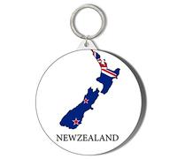 Gift Insanity NEW ZEALAND FLAG MAPPED 45mm SMALL KEYRING