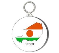 Gift Insanity NIGER FLAG MAP - LARGE 58mm ROUND KEYRING