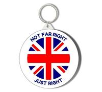 Gift Insanity Not Far Right - Just Right - Union Jack - 45MM KEYRING