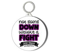 Gift Insanity NOT GOING DOWN WITHOUT A FIGHT - CYSTIC FIBROSIS AWARENESS - 45mm Short Chain Mirror Keyring
