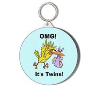 Gift Insanity OMG ITS TWINS STORK DELIVERY 45mm Keyring