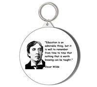 Gift Insanity OSCAR WILDE EDUCATION QUOTE LARGE 58mm ROUND KEYRING