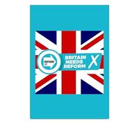 Gift Insanity Political Reform Party Campaign A4 Poster, BRITAIN NEEDS REFORM UNION JACK A4 Size