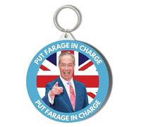 Gift Insanity REFORM PARTY - PUT FARAGE IN CHARGE - UNION JACK - 58mm Keyring