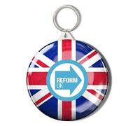 Gift Insanity REFORM PARTY - REFORM LOGO ON UNION JACK - 45mm Short Chain Mirror Keyring