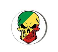 Gift Insanity REPUBLIC OF CONGO FLAG SKULL SHAPE 38mm NOVELTY BADGE