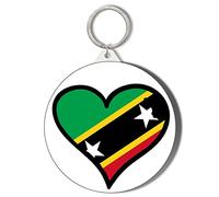 Gift Insanity SAINT KITTS AND NEVIS FLAG HEART SHAPED DESIGN 45mm Keyring
