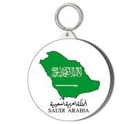 Gift Insanity SAUDI ARABIA FLAG IN MAP - SAUDI ARABIA FLAG LARGE 58mm ROUND KEYRING