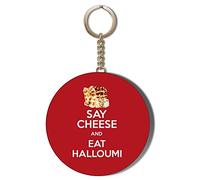 Gift Insanity SAY CHEESE EAT HALLOUMI 58mm CHAIN KEYRING BOTTLE OPENER