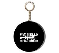 Gift Insanity SAY HELLO TO MY LITTLE FRIEND GNOME WHITE 58mm CHAIN KEYRING BOTTLE OPENER