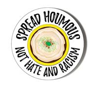 Gift Insanity SPREAD HOUMOUS NOT HATE AND RACISM WHITE 45mm SUPER SAFE CLIP BADGE