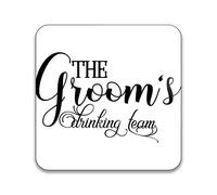 Gift Insanity The Groom's Drinking Team Stag Do 55mm x 55mm Square Badge