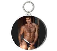 Gift Insanity TOM SELLECK- SEXY BLACK PANTS POSE - 45mm Short Chain Mirror Keyring