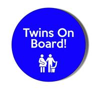Gift Insanity TWINS ON BOARD GIVING PREGNANT WOMAN SEAT BLUE 45mm Novelty Badge