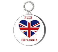 Gift Insanity UNION JACK HEART RULE BRITANNIA 45mm Keyring