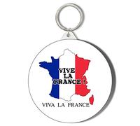 Gift Insanity VIVA LA FRANCE - FRANCE MAP - FLAG - LARGE 58mm ROUND KEYRING
