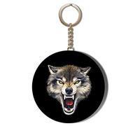 Gift Insanity WOLF FACE BLACK 58mm CHAIN KEYRING BOTTLE OPENER