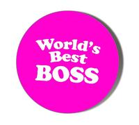 Gift Insanity WORLDS BEST BOSS PINK 58mm novelty badge