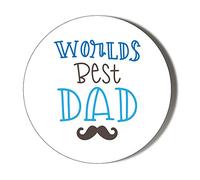 Gift Insanity WORLDS BEST DAD BLUE MOUSTACHE 58mm Novelty Badge