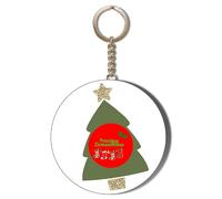 Gift Insanity XMAS TREE - MERRY CHRISTMAS - LATVIAN LANGUAGE - 58mm LONG CHAIN KEYRING