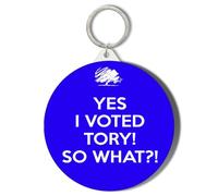 Gift Insanity YES I VOTED TORY PARTY SO WHAT 45mm Short Chain Mirror Keyring