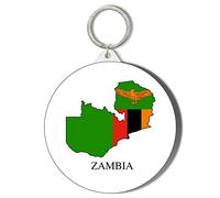 Gift Insanity ZAMBIA FLAG MAP - LARGE 58mm ROUND KEYRING