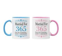 Gift Island 1st Anniversary Mug Gift Set for Women & Men | Happy Paper Anniversary | 1 Year | 1 Year Together | Wedding Marriage Gift for Son & Daughter - Brother & Sister - Husband & Wife