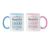Gift Island 40th Anniversary Mug Gift for Women & Men | Happy Ruby Anniversary | 40 Years | 40 Years Together | Wedding Marriage Gift for Mum & Dad - Grandpa and Grandma - Husband & Wife