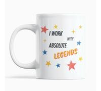 Gift Island Coworkers Mug - Secret Santa giftsf or Women Men - I Work with Absolute Legends - Work - Office - Christmas - Colleague Mug - 11 oz Coffee Cup