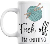 Gift Island F*ck Off I'm Knitting, secrer Santa Mug, Funny Coffee Mug, Gift for Knitters, Knitting Mug, Mug for Knitters, Birthday Gift - Secret Santa Gift -