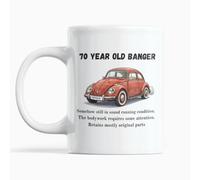 Gift Island Funny 70th Birthday Gift for Men - Unusual Gift for Dad & Grandad - Unique Present for Uncle, Brother, Grandpa - 70th Mug - 70 Year Old Banger - Seventy 11oz Male Coffee Cup