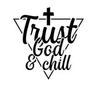 Gift Jesus Trust god and chill Design Wall Decals PVC 42x43.1cm Do not Damage The Wall Surface Black