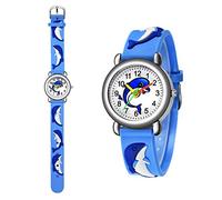 Gift Kids Cartoon Quartz Boys Pattern Watches Analog Children Wrist Cute Watch Kid's Watch Boys Necklace Ages 5-8 (Sky Blue, One Size)