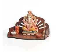 Gift Kya De Pooja Mandir for Home, Wooden Temple Small, DIY Wall Mounted Puja Mandirs, Home Temple Devghar, Puja Stand for God Idols, Office, Shop - 10" x 6.5" (OM Design)