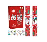Gift Maker Pack 8 Red Santa & Snowman Design Novelty Traditional Family Christmas Crackers