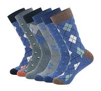 Gift Mens Animal Patterned Dress Socks 5 Pack Fun Colorful Happy Sock Size 10-13