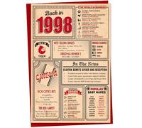 Gift Monster 26th Birthday Card - Back in 1998 In This Year Card, Greeting Card for Men and Women, Birthday Cards for Women, Birthday Cards for Men, 26th Anniversary Card, Large - A5