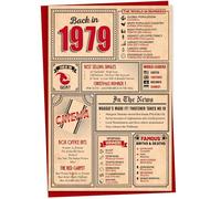 Gift Monster 44th Birthday Card - Back in 1979 In This Year Card, Greeting Card for Men and Women, Birthday Cards for Women, Birthday Cards for Men, 44th Anniversary Card, Large - A5